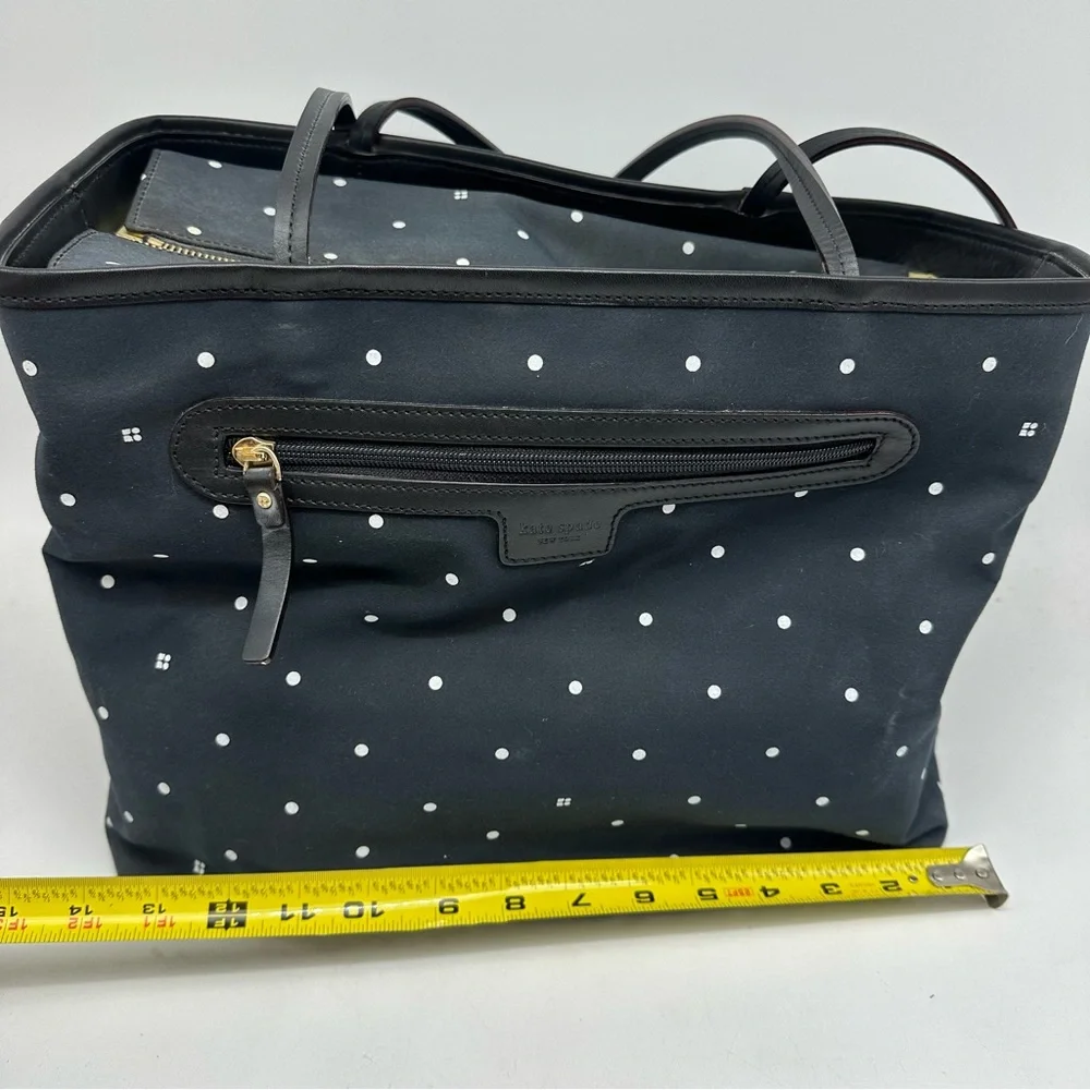 Kate Spade navy blue white‎ polka dot diaper bag baby tote